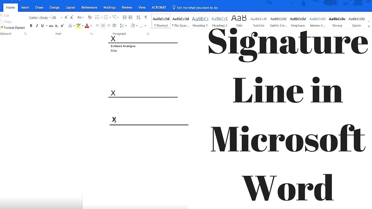 make a signature in word for mac